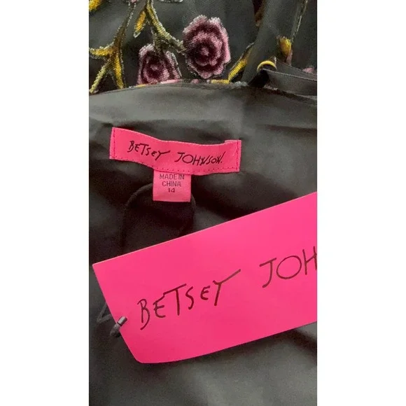 Betsey Johnson NWT Velvet Floral Burnout High-Low Dress Size 14 Prom Wedding - Picture 8 of 11